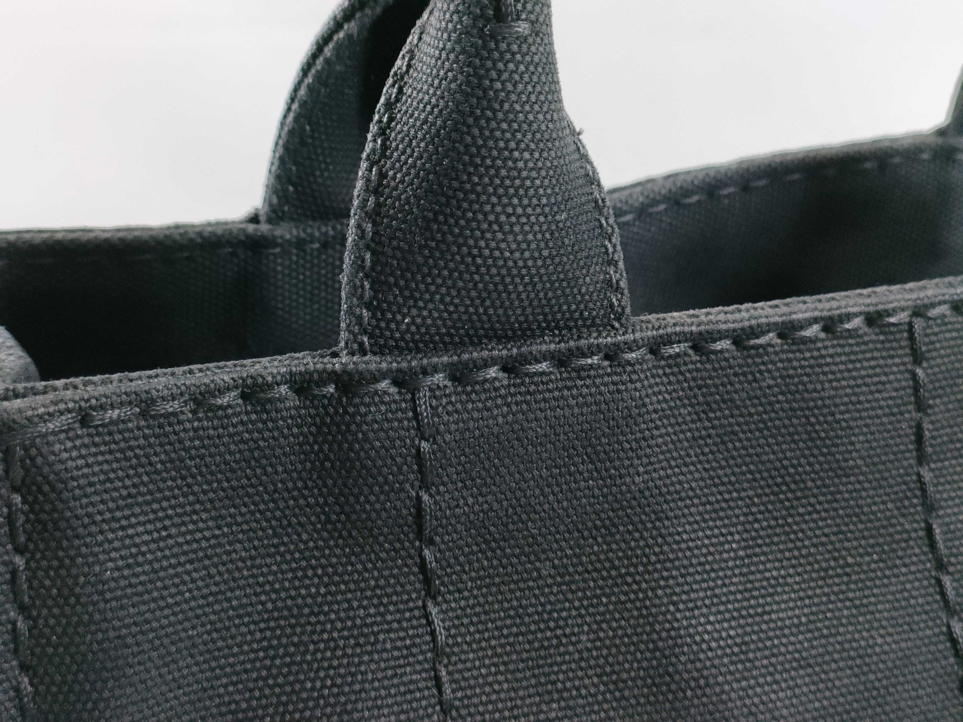 PRADA Canapa Handbag with Shoulder Strap, Black