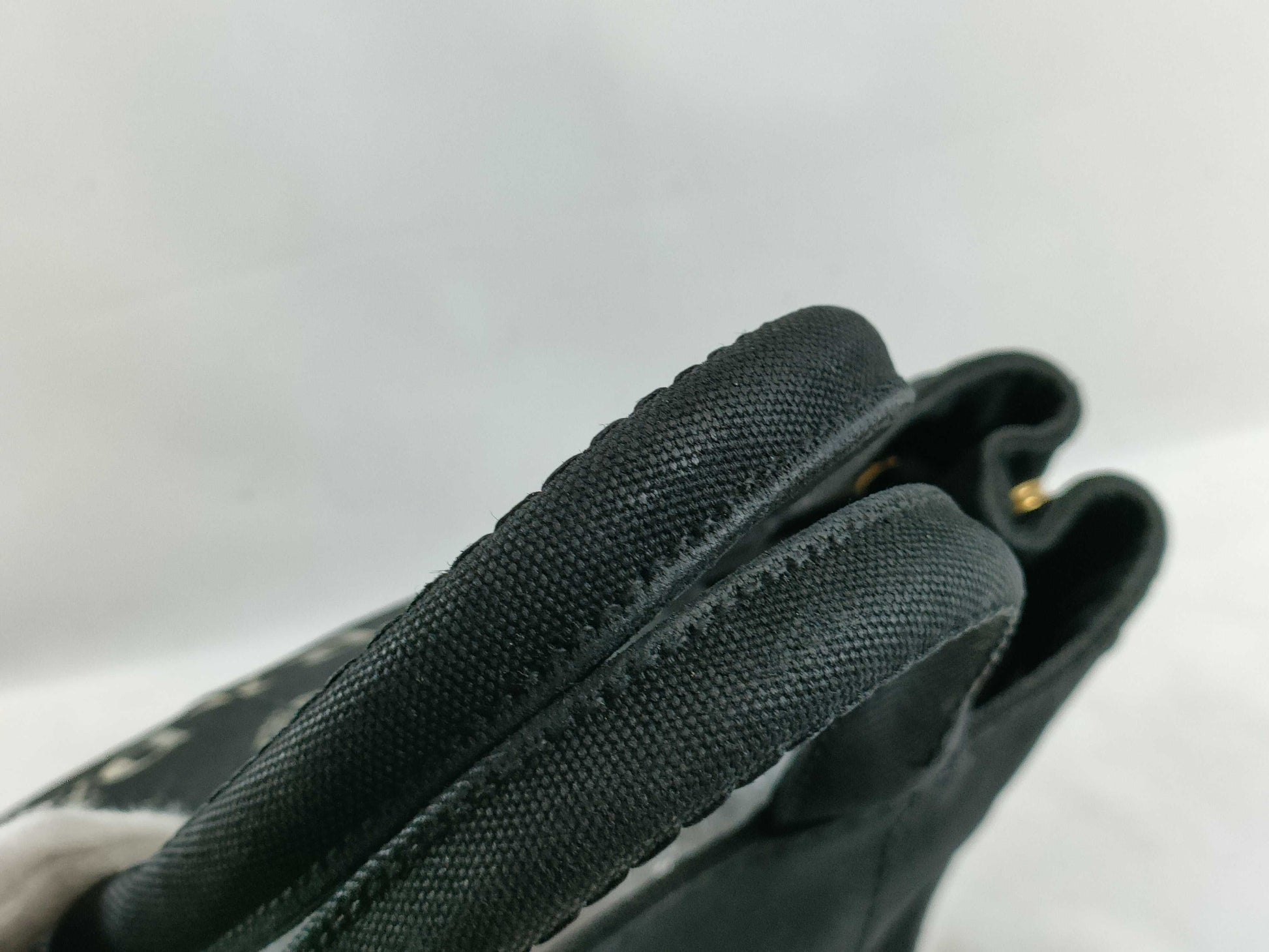 PRADA Canapa Handbag with Shoulder Strap, Black