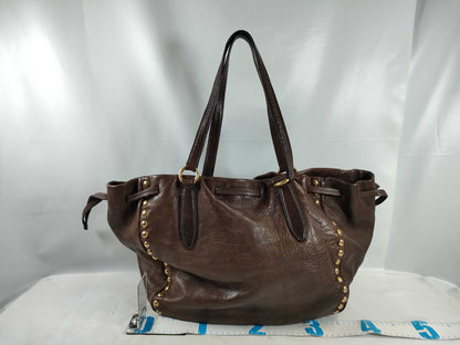 Miu Miu Studded Leather Tote Bag