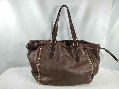 Miu Miu Studded Leather Tote Bag