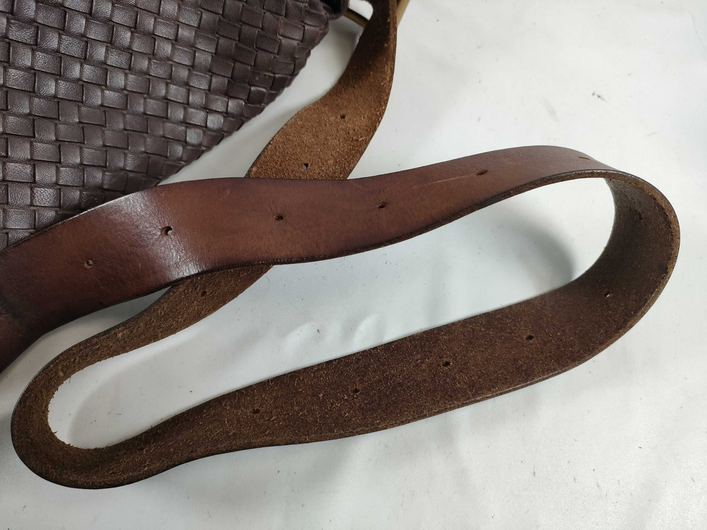 BOTTEGA VENETA Intrecciato Leather Messenger Bag Shoulder Bag