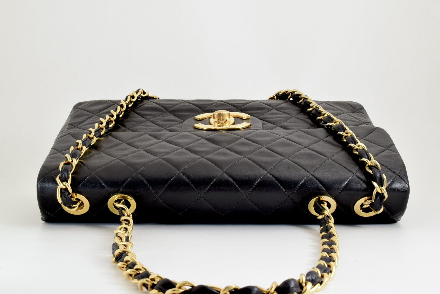 CHANEL Matelasse Chain Shoulder Bag, Large Matelasse, Black