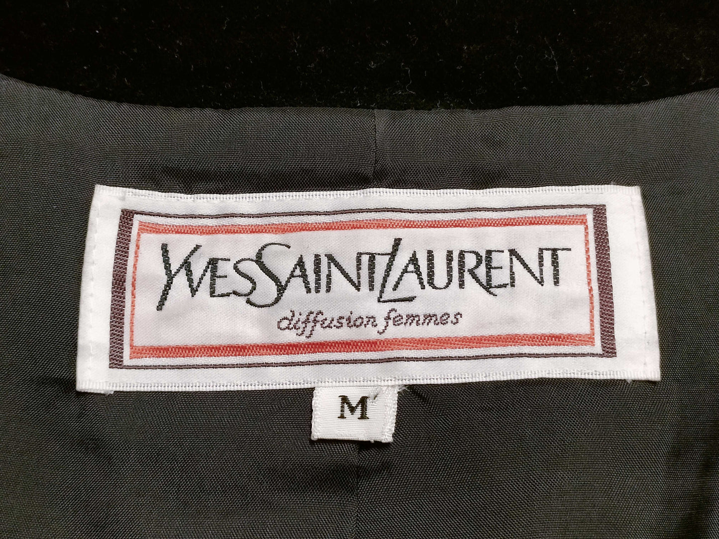 Yves Saint Laurent Velvet Floral Quilted Collarless Jacket, Black, Size M