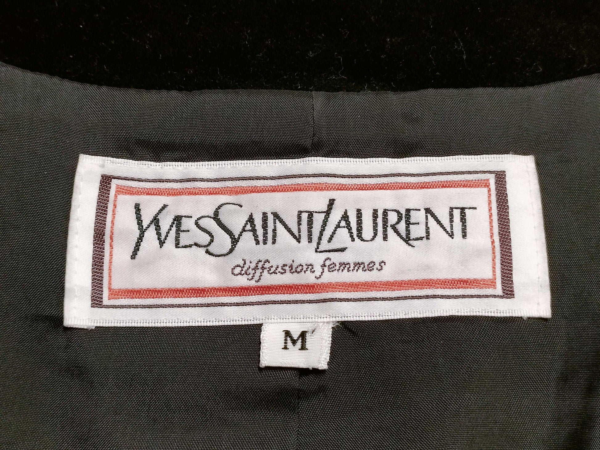 Yves Saint Laurent Velvet Floral Quilted Collarless Jacket, Black, Size M