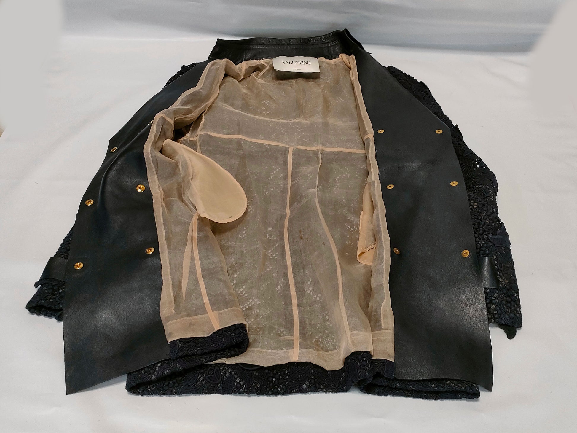 VALENTINO VALENTINO Leather and Lace Double Jacket 6 Jacket