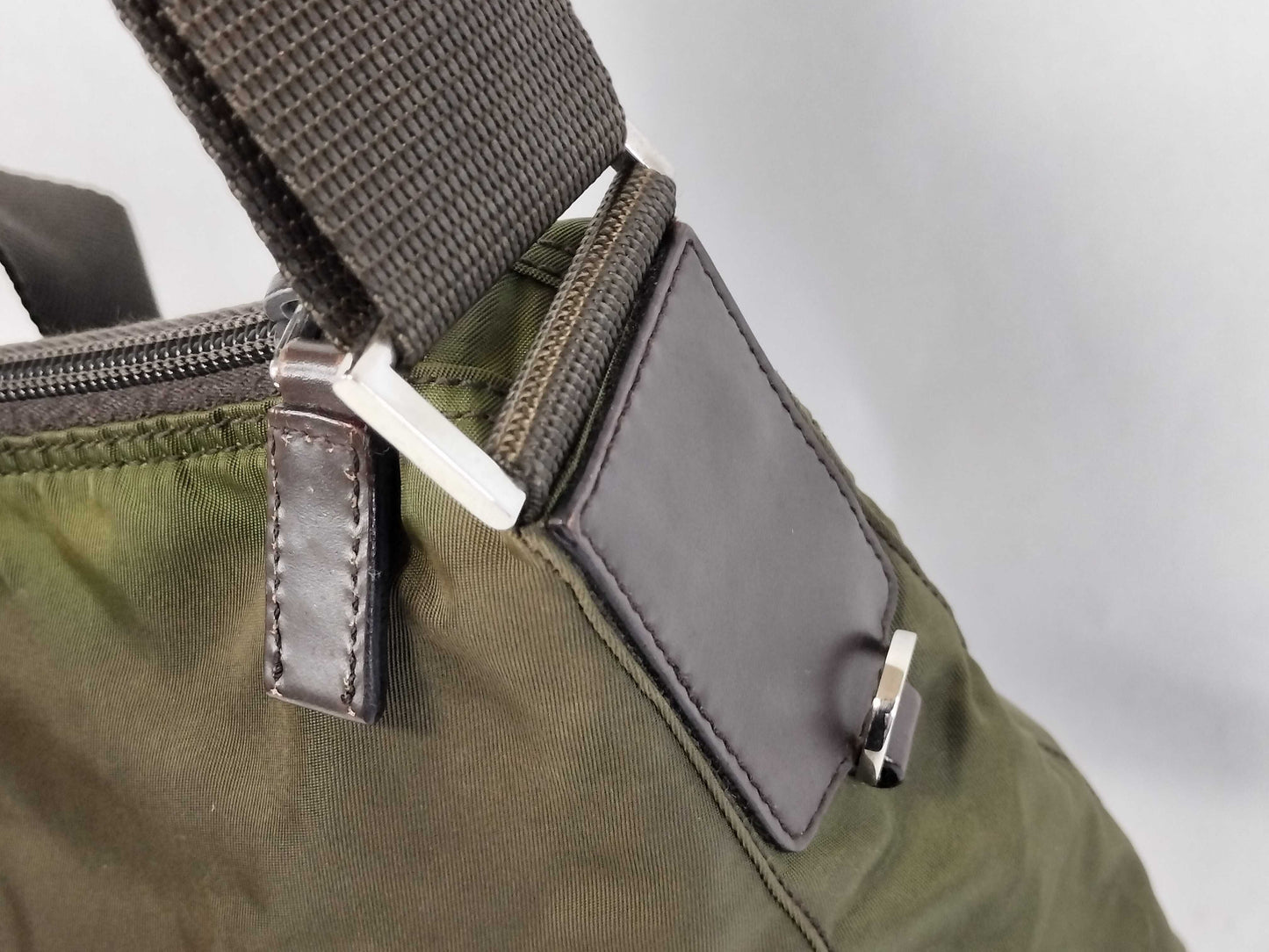 PRADA Nylon Prada Shoulder Bag Green Nylon Shoulder Bag