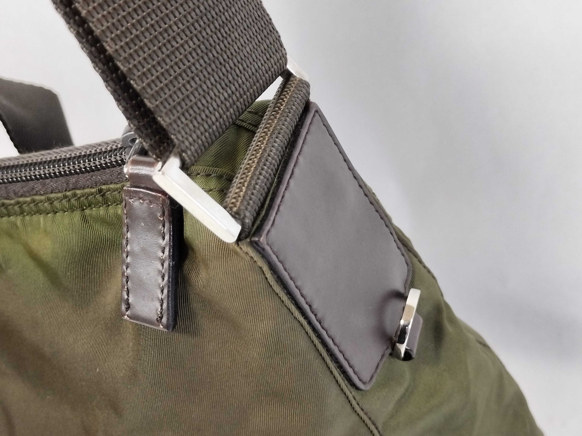 PRADA Nylon Prada Shoulder Bag Green Nylon Shoulder Bag