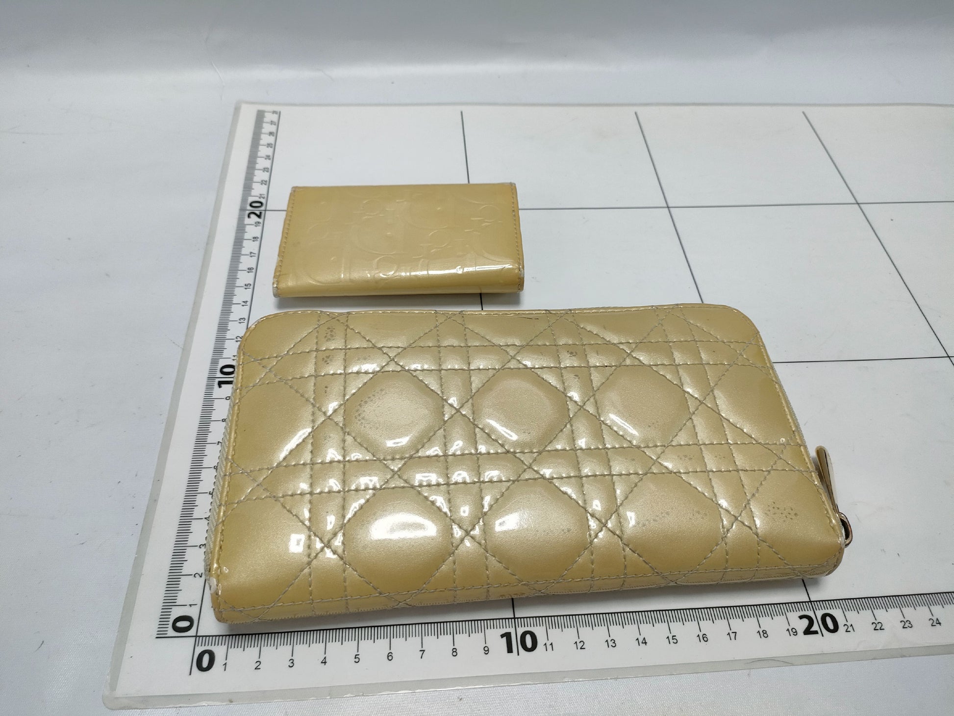 Dior Cannage Trotter Long Wallet and Key Case Set