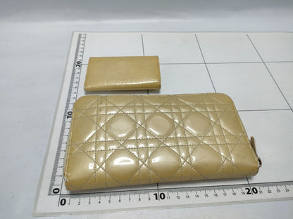 Dior Cannage Trotter Long Wallet and Key Case Set
