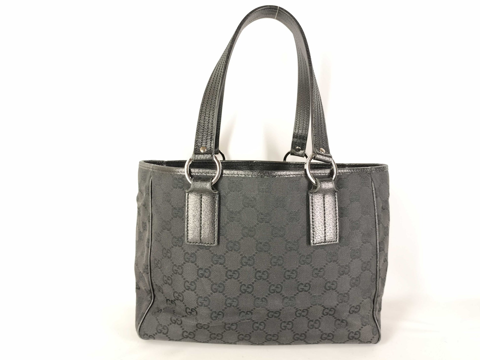GUCCI GG Canvas Tote Bag / 113019 / GG Canvas / Black Tote Bag