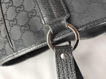 GUCCI GG Canvas Tote Bag / 113019 / GG Canvas / Black Tote Bag