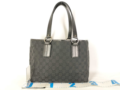 GUCCI GG Canvas Tote Bag / 113019 / GG Canvas / Black Tote Bag