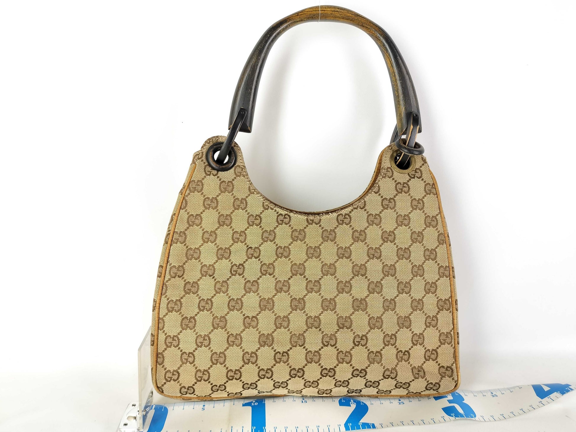 GUCCI GG Canvas One-Shoulder Bag / 106495 / Wood Handle / GG Canvas / Beige Shoulder Bag