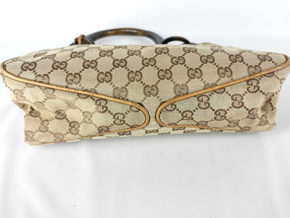 GUCCI GG Canvas One-Shoulder Bag / 106495 / Wood Handle / GG Canvas / Beige Shoulder Bag