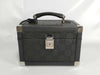 GUCCI GG Vanity Box/013 0088/Cosmetic Case/GG Canvas/Rubber Calf Leather/Black Vanity Bag