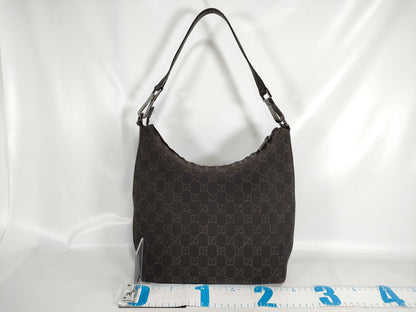 GUCCI GG Canvas One-Shoulder Bag/28335/GG Pattern/Jacquard/Dark Brown Shoulder Bag