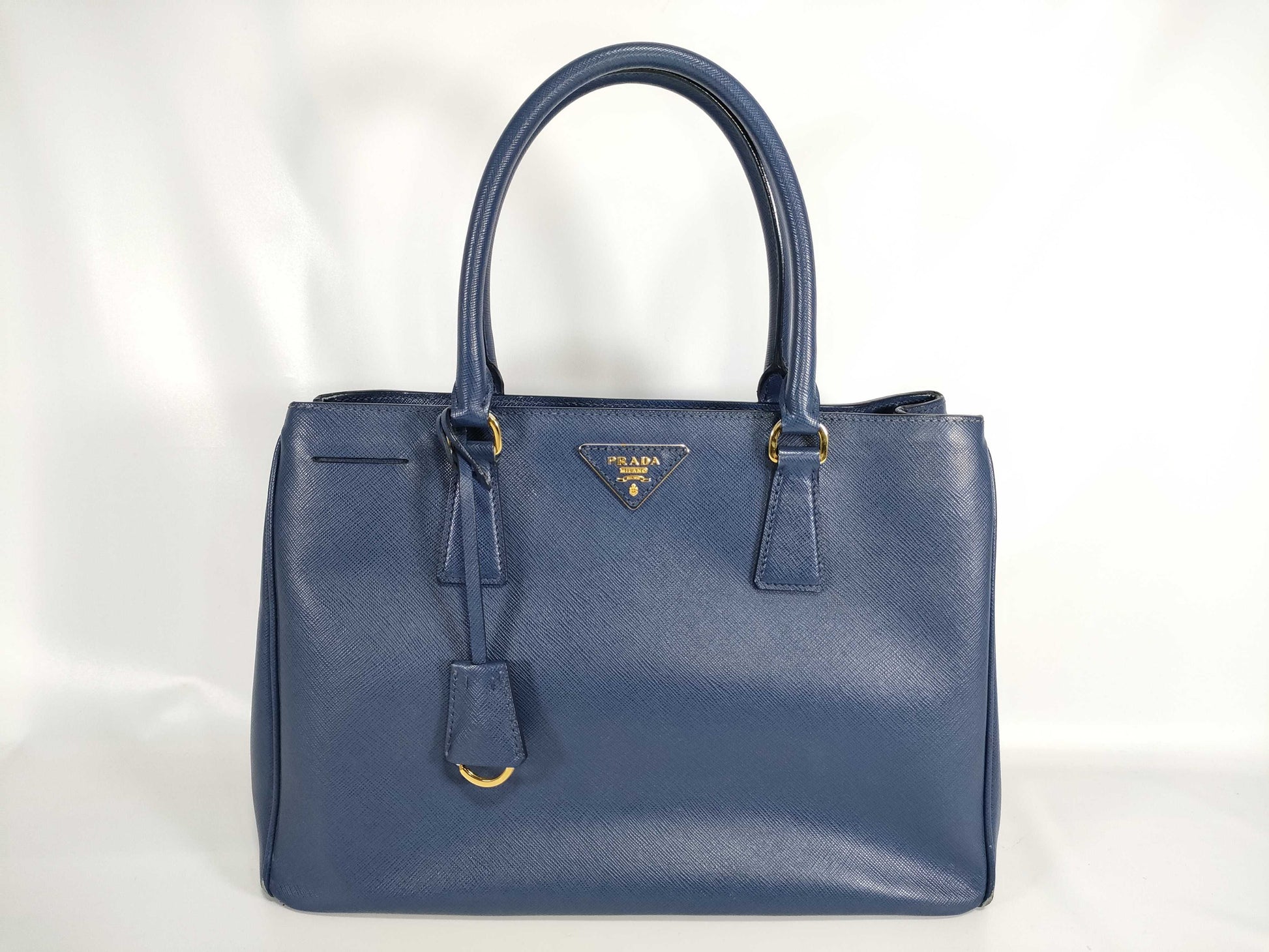 PRADA Prada 2-Way Tote Bag, Galleria, 1BA274, Saffiano Leather, Blue, No Strap, Tote Bag