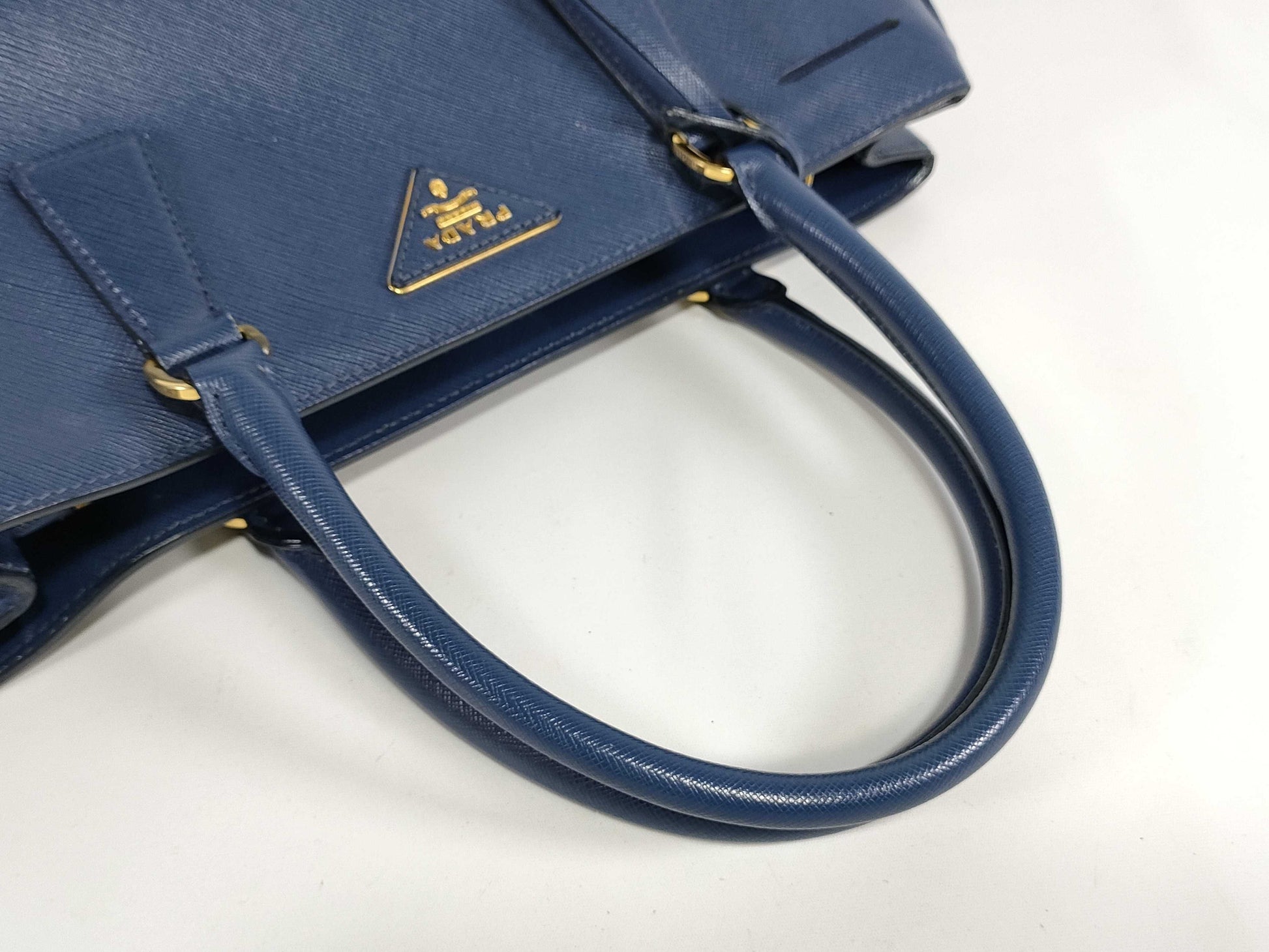 PRADA Prada 2-Way Tote Bag, Galleria, 1BA274, Saffiano Leather, Blue, No Strap, Tote Bag