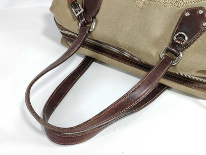 PRADA Prada Boston Bag BR3461 Logo Jacquard Beige Boston Bag