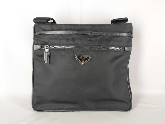PRADA Nylon Prada Shoulder Bag/2VH251/Tesuto/Nylon/Black Shoulder Bag