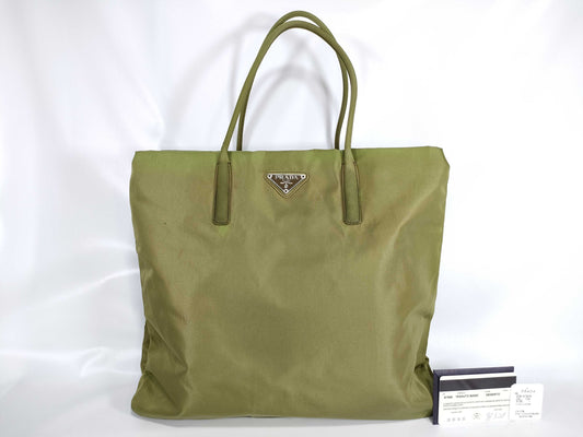 PRADA Nylon Prada Tote Bag B7808 Tessuto Nylon Olive Tote Bag