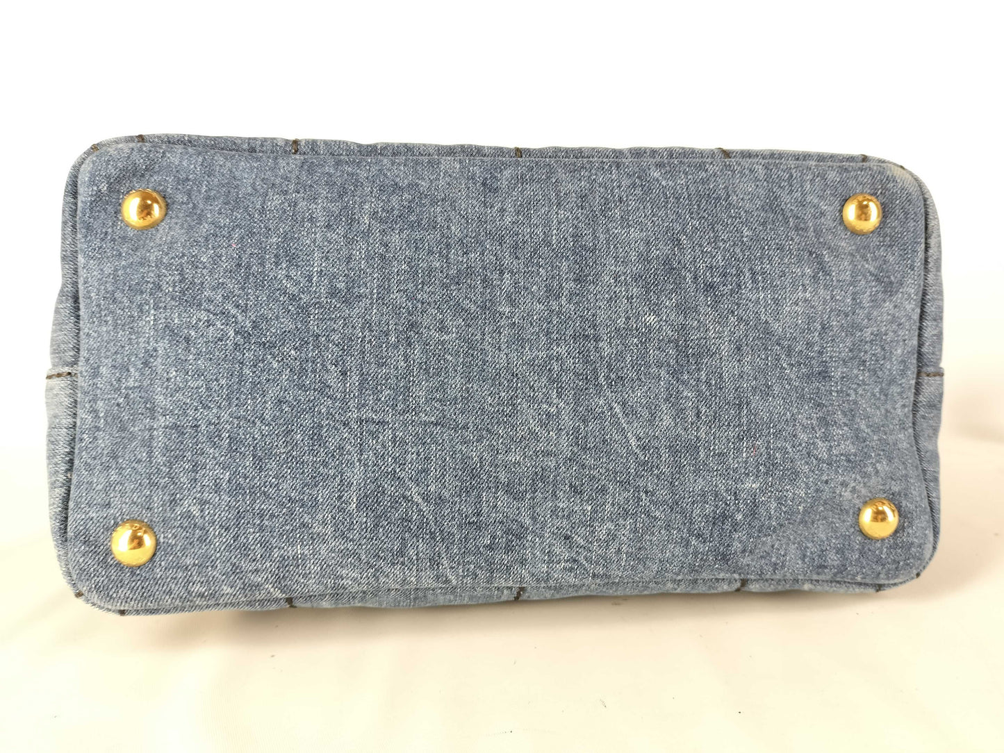 PRADA Prada 2-Way Tote Bag 1BG439 Canapa Denim Blue Handbag