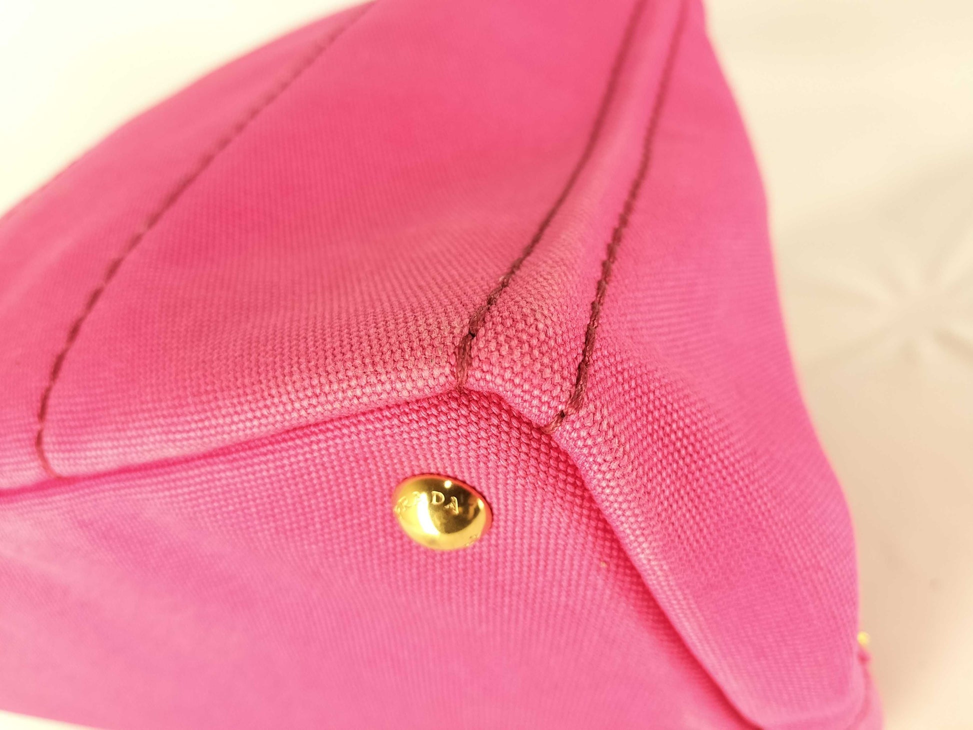 PRADA Prada 2-Way Tote Bag, Canapa, 1BG642, Canvas, Pink Tote Bag