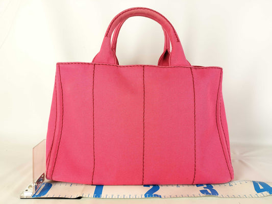 PRADA Prada 2-Way Tote Bag, Canapa, 1BG642, Canvas, Pink Tote Bag