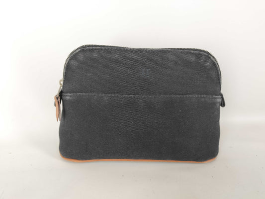 HERMES Bolide Pouch/Canvas/Black Pouch