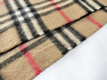 Burberrys Fringe Scarf, Nova Check, Made in England, 100% Cashmere, Beige