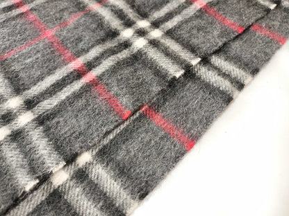 Burberrys Fringe Scarf, Nova Check, Made in England, 100% Cashmere, Dark Gray Scarf