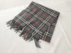 Burberrys Fringe Scarf, Nova Check, Made in England, 100% Cashmere, Dark Gray Scarf
