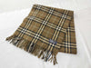 Burberrys Fringe Scarf, Nova Check, Made in England, 100% Cashmere, Olive