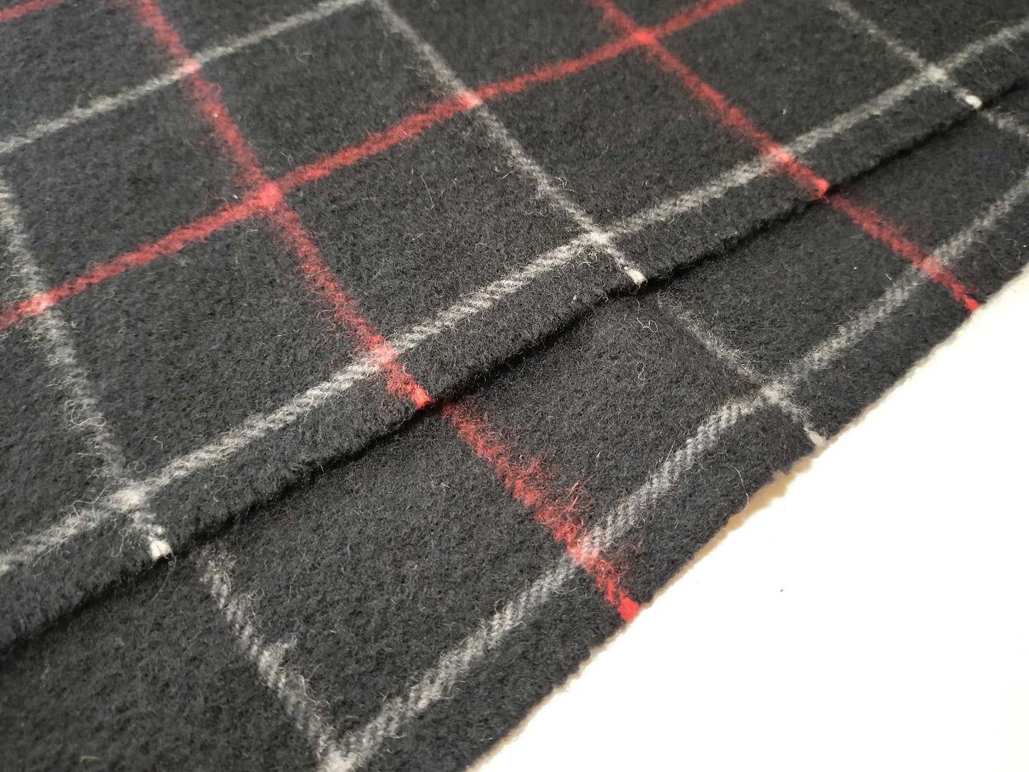 Burberrys Fringe Scarf, Graph Check, Made in England, 100% Cashmere, Navy