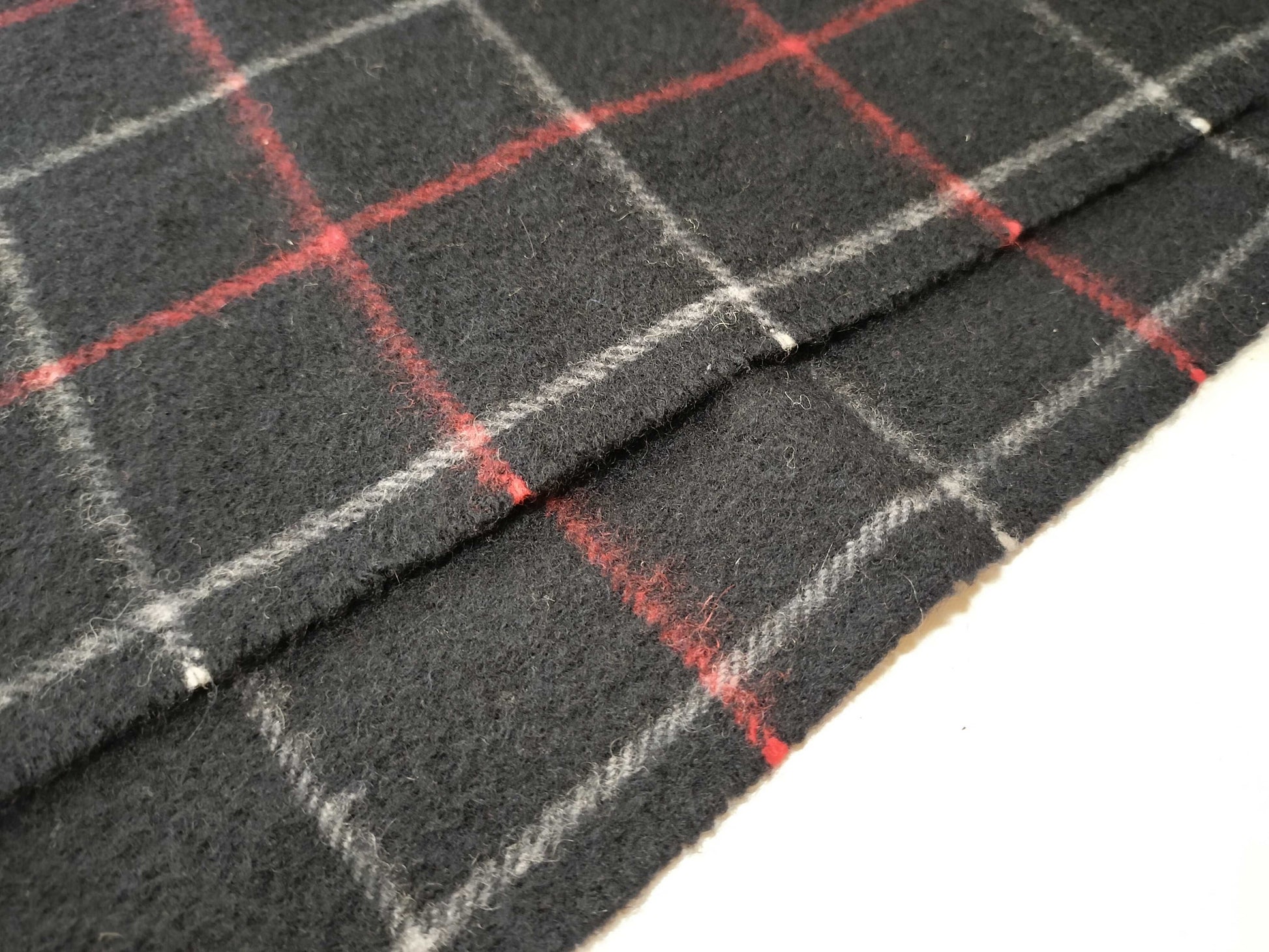 Burberrys Fringe Scarf, Graph Check, Made in England, 100% Cashmere, Navy