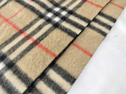 Burberrys Fringe Scarf/Nova Check/Sanyo Shokai/100% Cashmere/Beige Scarf