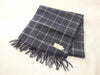 Burberrys Fringe Scarf/Graph Check/Sanyo Shokai/100% Cashmere/Navy Scarf