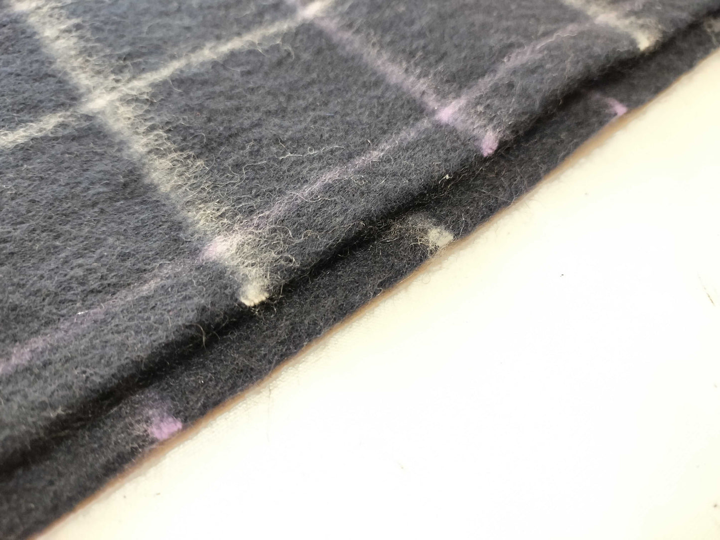 Burberrys Fringe Scarf/Graph Check/Sanyo Shokai/100% Cashmere/Navy Scarf