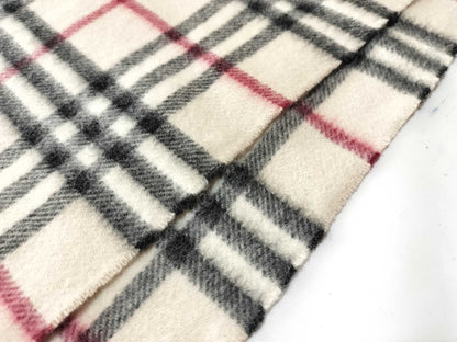 BURBERRY London/Fringe Scarf/Nova Check/Made in Scotland/100% Cashmere/Beige Scarf