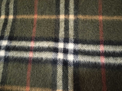 BURBERRY London / Fringe Scarf / Nova Check / Made in England / 100% Cashmere / Olive Scarf