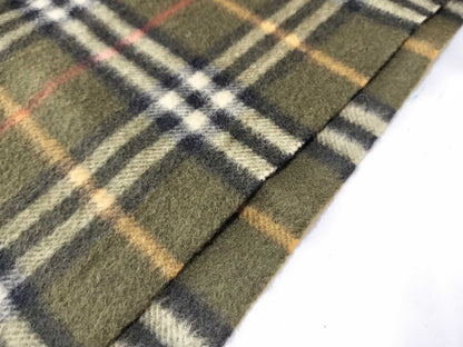 BURBERRY London / Fringe Scarf / Nova Check / Made in England / 100% Cashmere / Olive Scarf