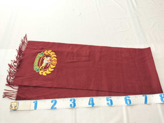 Burberry London Fringe Scarf with Horse Logo, Bordeaux, Tagless