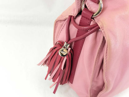 LOEWE Nappa Leather Fringe Red Pink Handbag Shoulder Bag
