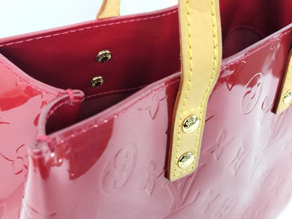 LOUIS VUITTON Vernis Louis Vuitton M91990 Monogram Vernis Reed PM Red Handbag