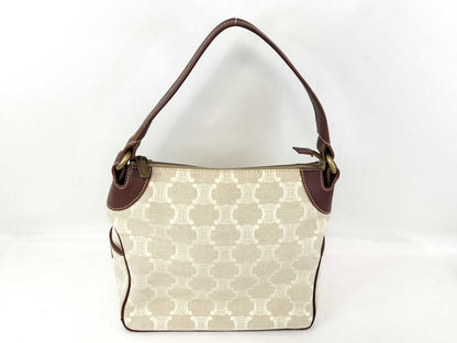 CELINE Triomphe Macadam Canvas and Leather Gold One-Hand Bag Shoulder Bag