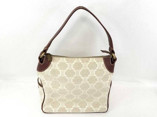 CELINE Triomphe Macadam Canvas and Leather Gold One-Hand Bag Shoulder Bag