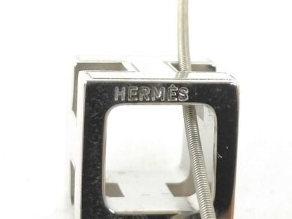 HERMES Hermes Cage d'Ache H Cube Pink Silver GP Necklace Accessory Necklace