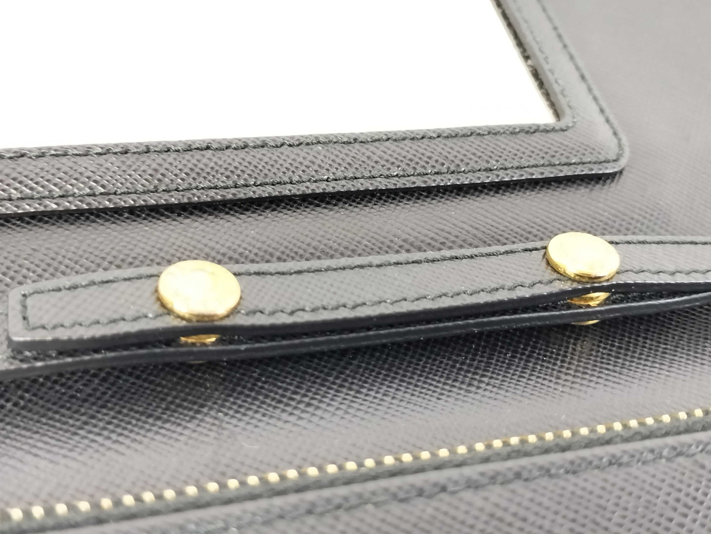 PRADA Prada Leather Black Gold Chain Shoulder Bag