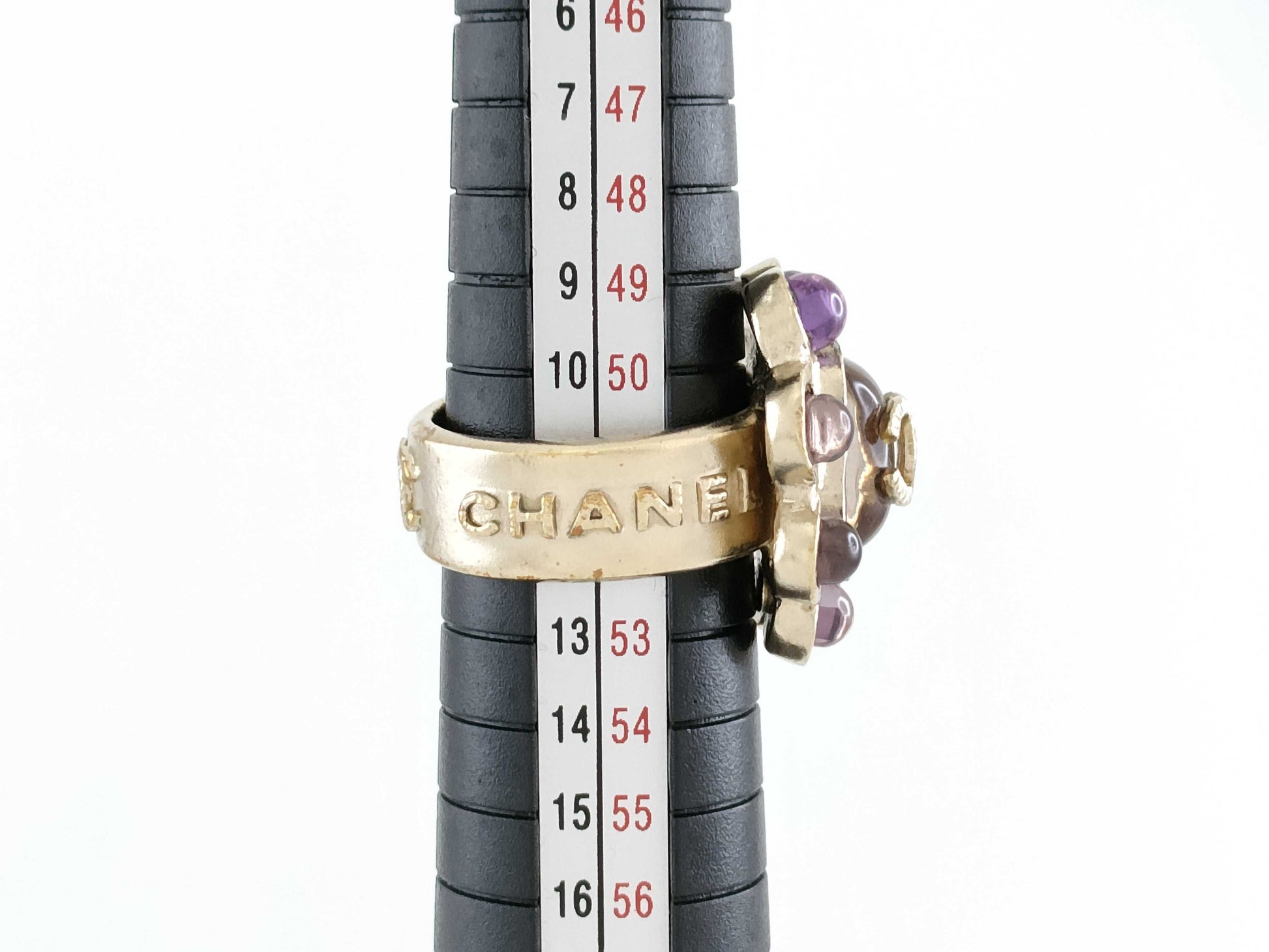 CHANEL Coco Mark Chanel CHANEL Coco Mark Color Stone Gold GP 03P Ring Accessory Ring