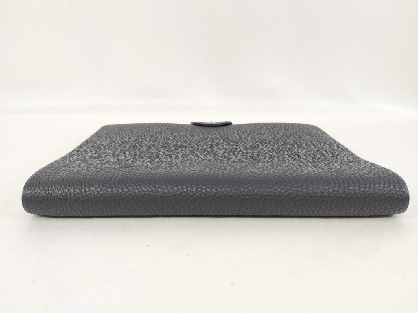 HERMES Ulysse MM Togo Black/Blue Leather with Silver Hardware Notebook/Planner Cover